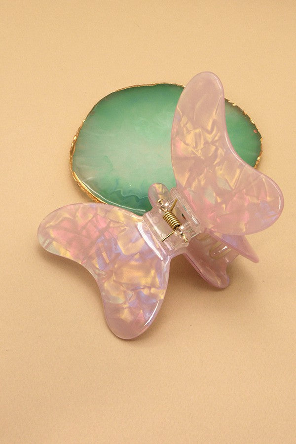 LARGE BUTTERFLY PVC HAIR CLAW CLIPS | 40H432