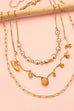 MULTI LAYER PEARL TOPAZ STONE NECKLACE | 25N379