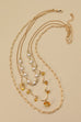 MULTI LAYER PEARL TOPAZ STONE NECKLACE | 25N379