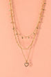 RHINE HEART BALL CHAIN DISC LAYER NECKLACE | 51N2011926