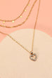 RHINE HEART BALL CHAIN DISC LAYER NECKLACE | 51N2011926