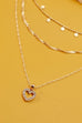 RHINE HEART BALL CHAIN DISC LAYER NECKLACE | 51N2011926