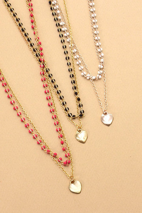 MINI HEART BEADED LAYER NECKLACE | 47N19624