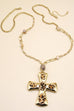 LONG CROSS LEOPARD BEADED NECKLACE | 51N1093007