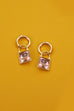 SQUARE CZ DROP MINI HOOP EARRINGS | 71E0556