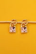 SQUARE CZ DROP MINI HOOP EARRINGS | 71E0556