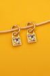 SQUARE CZ DROP MINI HOOP EARRINGS | 71E0556