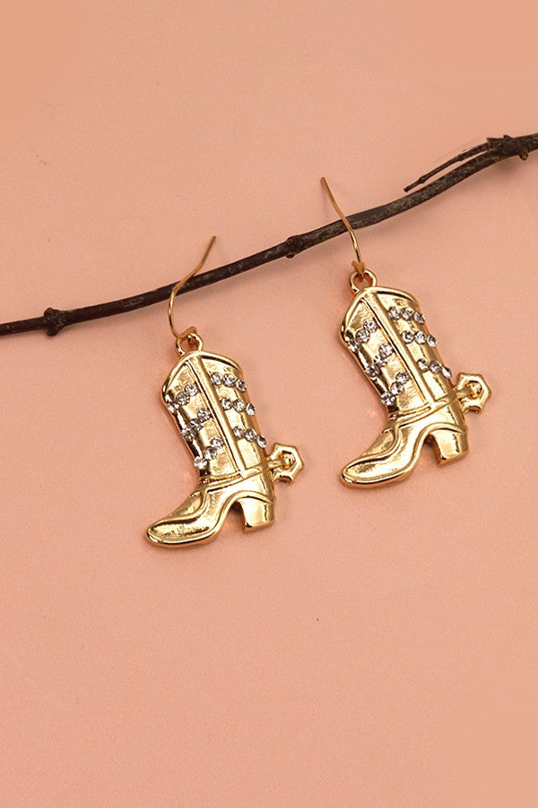 RHINESTONE BOOTS DROP EARRING | 31E22485