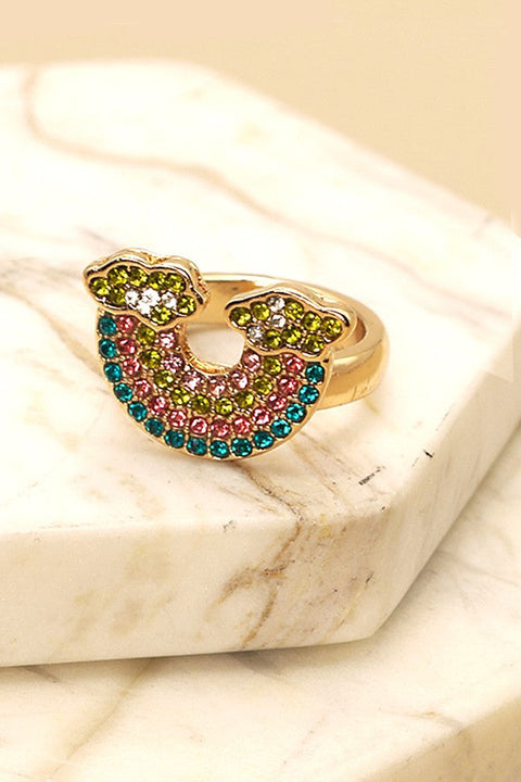 RHINESTONE RAINBOW RING 31R21062