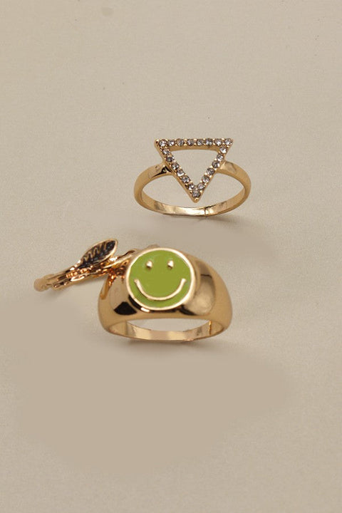 SMILE TRIANGLE LEAF RING SET | 31R22024