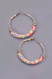 COLORFUL HEISHI CLAY BEADED HOOP EARRINGS | 31E22556