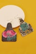 WESTERN PRINT PU LEATHER EARRINGS | 40E244