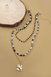 BEADED SQUARE PENDANT LAYER NECKLACE | 31ND2247