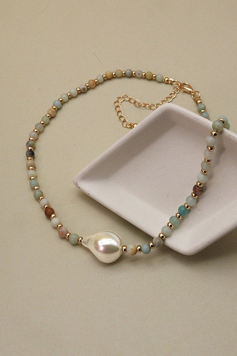 STONE BEADED PEARL CHOCKER NECKLACE | 51N2070935