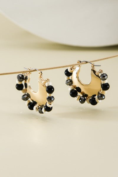 MULTI STONE DISC HOOP EARRINGS | 52E2080150