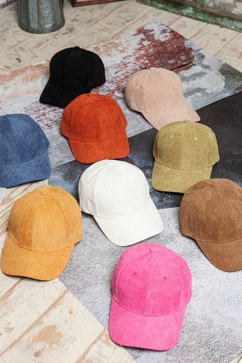 PLAIN CORDUROY BASEBALL CAP | 40CP016