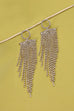 RHINESTONE FRINGE CIRCLE POST EARRINGS | 52E2081915