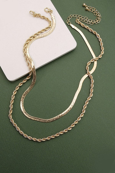 HERRINGBONE & ROPE CHAIN SET NECKLACE | 52N2081336