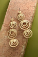 3 ROW GOLD CIRCLE DROP EARRINGS | 52E2090556