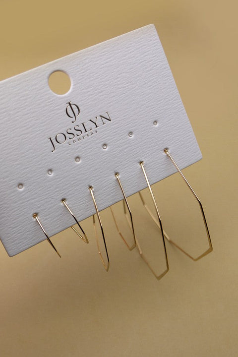 THIN OCTAGON HOOP TRIO EARRINGS | 31E23064