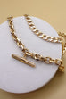 RHINESTONE BAR CHUNKY CHAIN DOUBLE LAYER NECKLACE | 71N220950