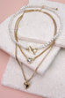 PEARL HEART PENDANT MULTI LAYER NECKLACE | 52N2110950