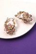 BEADED FACET FLOWER MINI HOOP EARRINGS | 10E2110814