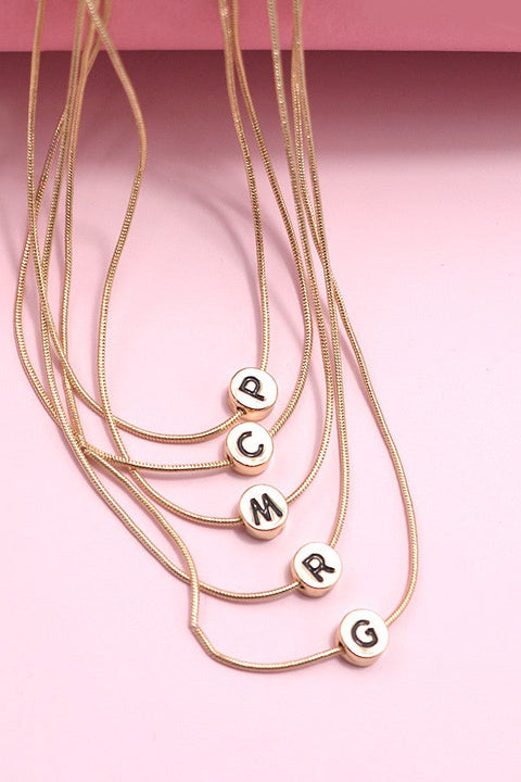 ROUND SNAKE CHAIN INITIAL NECKLACE | 31N22405