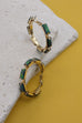 RECTANGLE STONE HOOP EARRINGS | 80E058