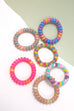 SPIRAL COIL COLORED HAIR TIES 6 COLOR ASSORTED | 40PT308