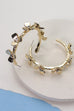 GOLD FLORAL HOOP EARRINGS | 31E23461