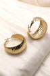 POLISHED RIBBED HOOP EARRINGS | 10E3010601