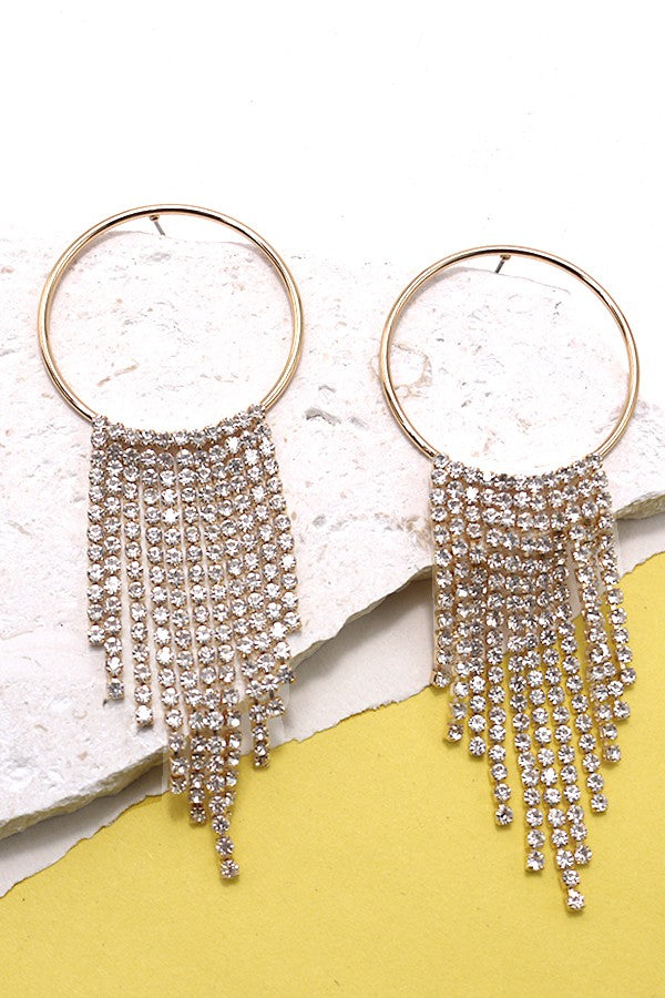 MULTI LAYER RHINESTONE CHANDELIER DROP EARRINGS | 80E307