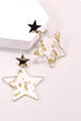 DOUBLE STAR WITH ACRYLIC GOLD FOIL DROP EARRINGS | 80E362