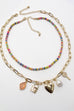 MULTI BEAD CHAIN CHARM NECKLACE | 10N3011804