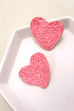 RAFFIA BOHO HEART STUD EARRINGS | 10E3021037