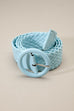 COLORED BRAIDED CIRCLE BUCKLE LEATHER BELT | 40BT619