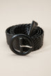 COLORED BRAIDED CIRCLE BUCKLE LEATHER BELT | 40BT619