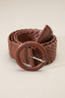 COLORED BRAIDED CIRCLE BUCKLE LEATHER BELT | 40BT619