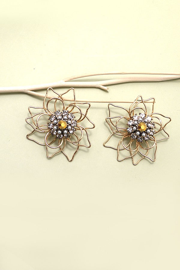 WIRED BLOOMING STATEMENT FLOWER EARRINGS | 80E525