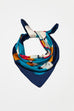 COLOR BLOCK SILKY FEEL BANDANA SCARF | 21SC350BLU