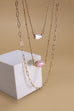 STONE CUBIC MULTI LAYER CHAIN NECKLCE | 10N3032413