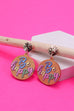 BE HAPPY GOLD WOOD EARRINGS | 80E623