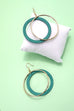 DOUBLE CIRCLE WOOD GOLD HOOP EARRINGS | 80E622