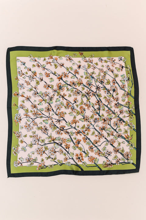 FLOWER SILKY FEEL BANDANA SCARF | 21SC396