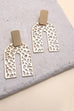 RECTANGLE POST U SHAPE FILIGREE DROP EARRINGS | 80E740