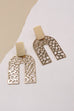 RECTANGLE POST U SHAPE FILIGREE DROP EARRINGS | 80E740