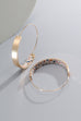 BRASS WIRE CORK PRINT HOOP EARRINGS | 10E3051250