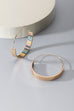 BRASS WIRE CORK PRINT HOOP EARRINGS | 10E3051250