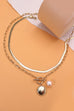 DOUBLE ROW CIRCLE PEARL PENDANT NECKLACE | 10N3051201